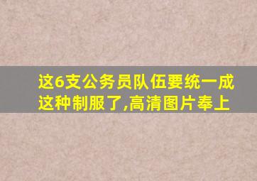 这6支公务员队伍要统一成这种制服了,高清图片奉上